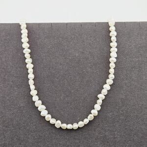 Faux Pearl Small Beaded Necklace Ivory Cream Minimalist Classic Dainty Layering